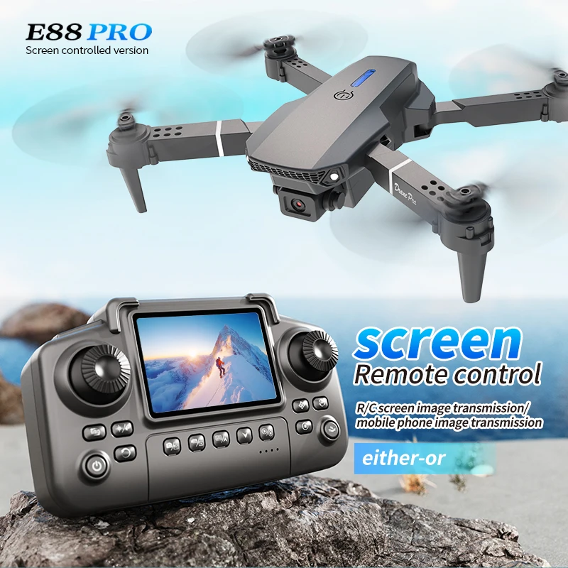 Drone Kit Professional - Professionelle E88 PRO Drohne mit Bildschirm